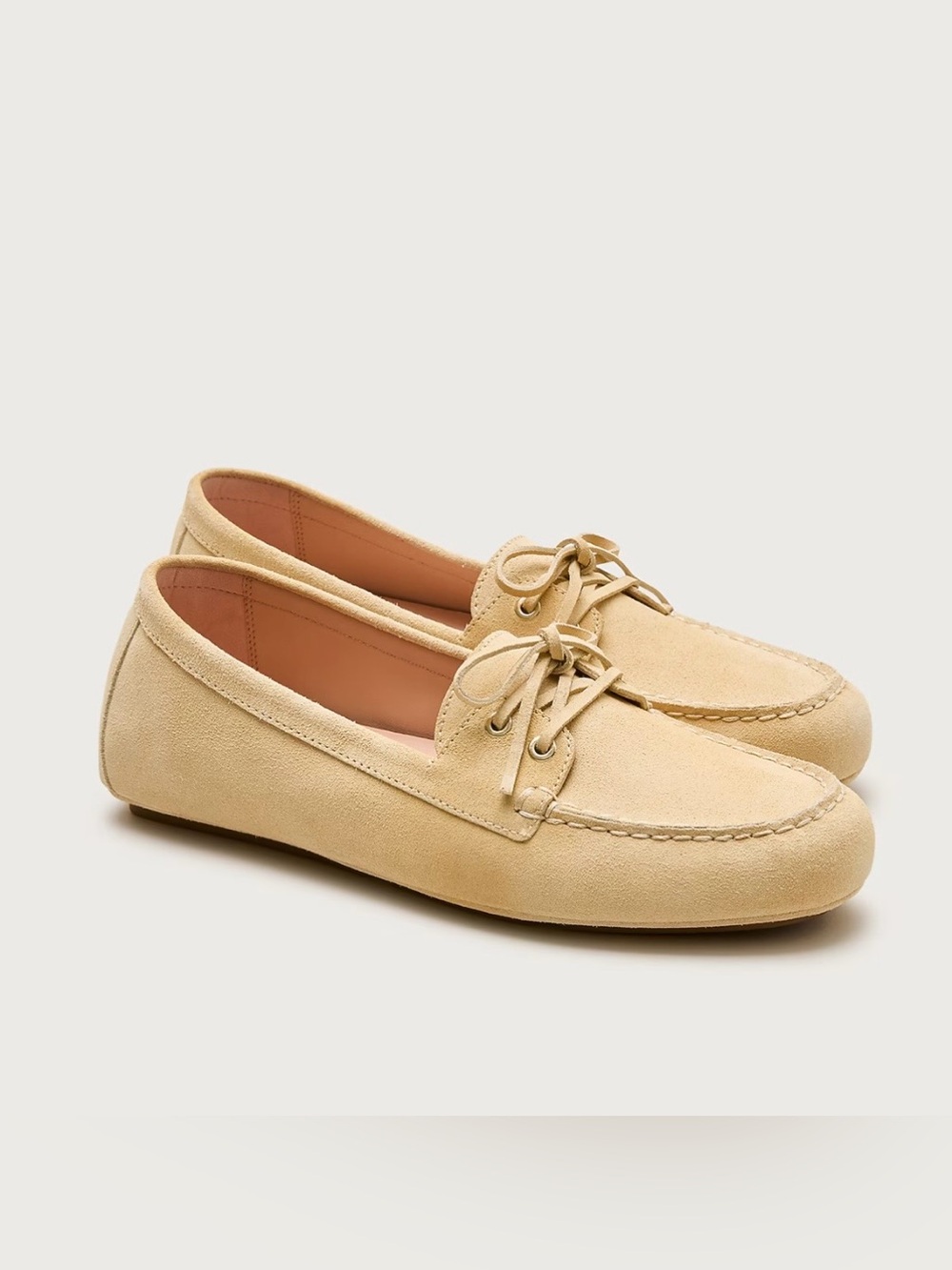 J.Crew NWT Driving loafers in suede with two sets of laces 7.5 Candlelight